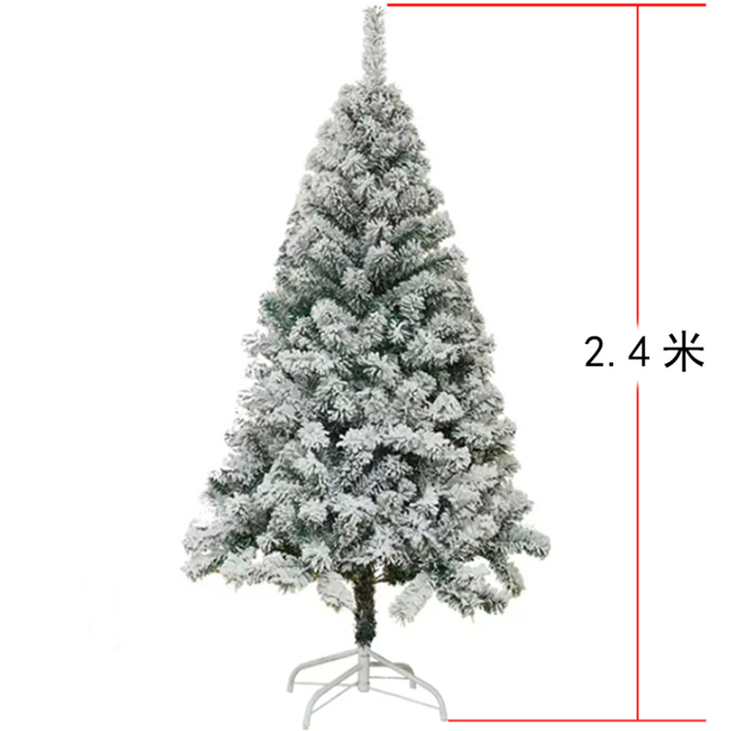 Nueva decoración navideña transfronteriza, árbol de Navidad de PVC realista para hotel, de pie, flocado, con diseño de lápiz, plegable, venta al por mayor de fábrica.