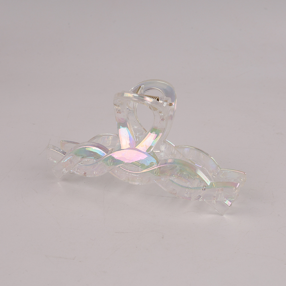 智贝SKU图_0韩国ins夏季人鱼姬镭射抓夹简约透明大号