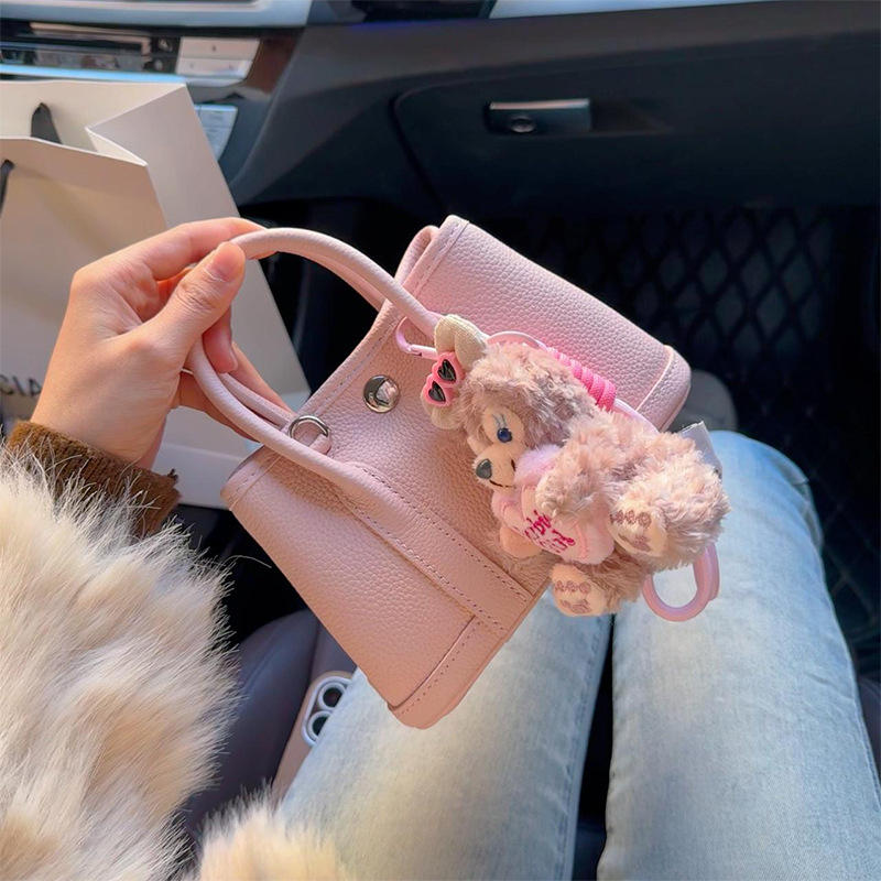 Top Grain Cowhide Mini Garden Bag Genuine Leather Tote Shoulder Crossbody Handbag Fashion Versatile Mini Bag - Thumbnail 3