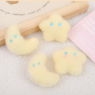Blue Eyes Plush Blush Star Moon Cute Hairpin Star Soft Cute Girl Heart Hair Accessories Rubber Tendons Sweet