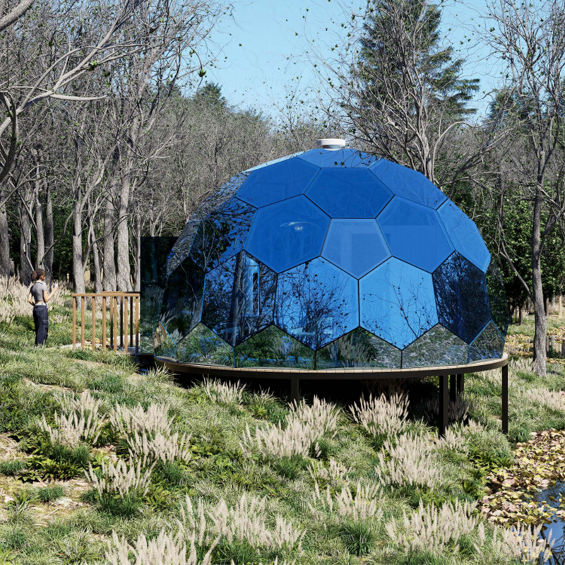 6 metros de diámetro de cristal estrella habitación hotel casa de familia fabricante domo esférico solárium restaurante casa de cristal cápsula espacial