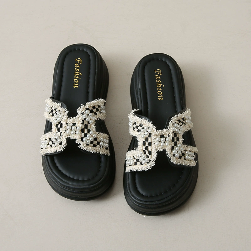 Фея Сяосянфэн жемчужные тапочки женские летние 2025 новые наружные носки