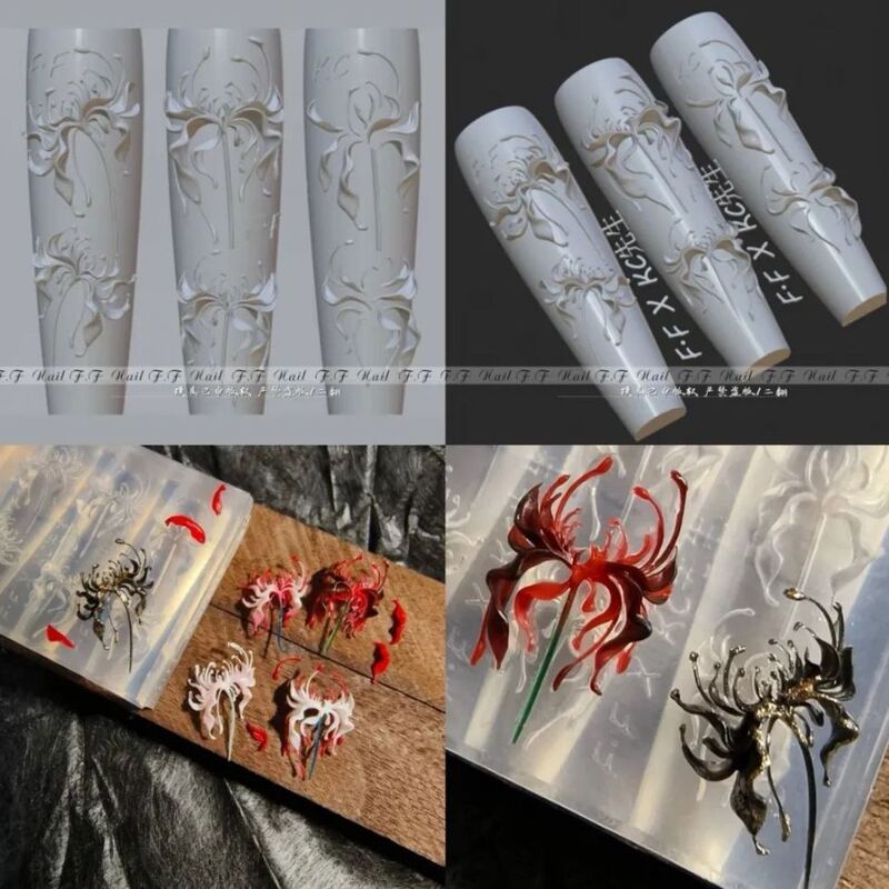 Silk Flower (Manjusaka) High-Transparency Stereo Manicure Silicone Mold Silicone Mold Decoration DIY Carving