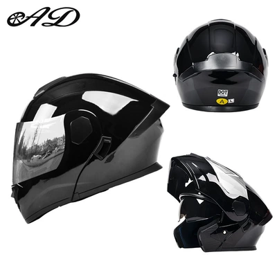 Foreign Trade 3C Certified Motorcycle Helmet, Motosiklet kaskı (dəbilqə) - dot3c-glossy-black-silver-plated-mirror-high-definition-mirror-m-size-55-56cm