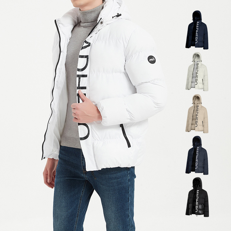 Men's Clothing Men's Cotton Coat Hooded Printed Loose Coat Jacket Men's Coat Plus Size Oversized Puffer Jacket_voghion.com