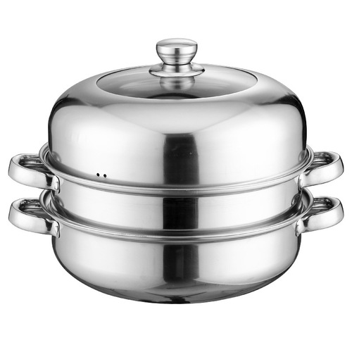 Stainless steel steamer for home use, double-layered or triple-layered steamer, thick soup steamer, steam pot, practical gift pot, wholesale cookware