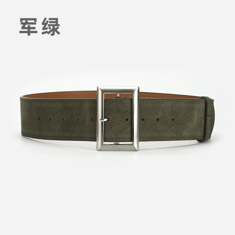 New Women's Leather Belt Fashion Alloy Wide Waist Belt Genuine Leather Waist Cincher Retro Decorative Slimming Versatile Simple - Thumbnail 8