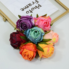 雪花バラのトランペットをシミュレートする6cm焦辺バラの花の頭の結婚式の花の壁の生け花の花嫁の手の花の束の生け花