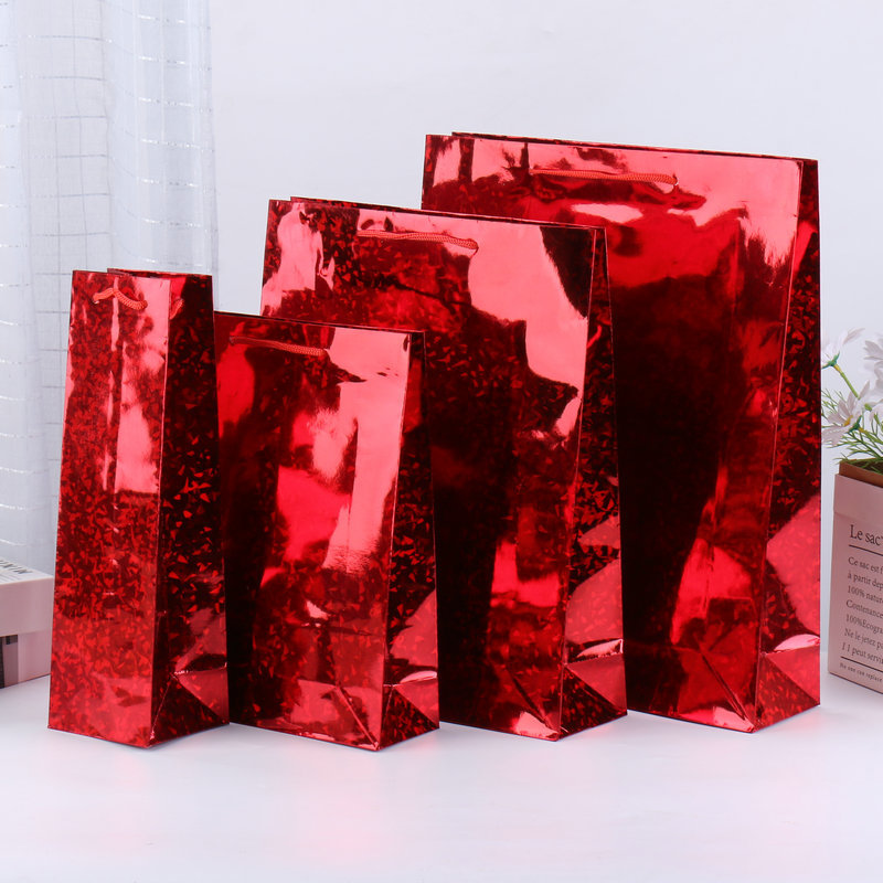 Rojo; bolsas láser, papel de poli; 10 * 9 * 33.5