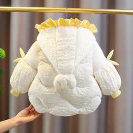 卡通棉袄外套连帽2025新款时尚宝宝棉衣洋气冬装加厚女童棉服童装