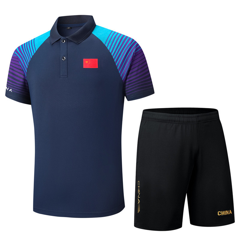 반소매 반바지 블루