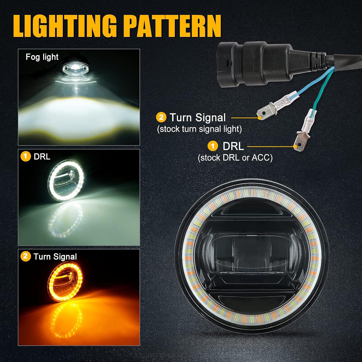 For 2005-2011 tacoma Tutu Daytime Running Turn Signal Car Lights Modified LED Fog Lights