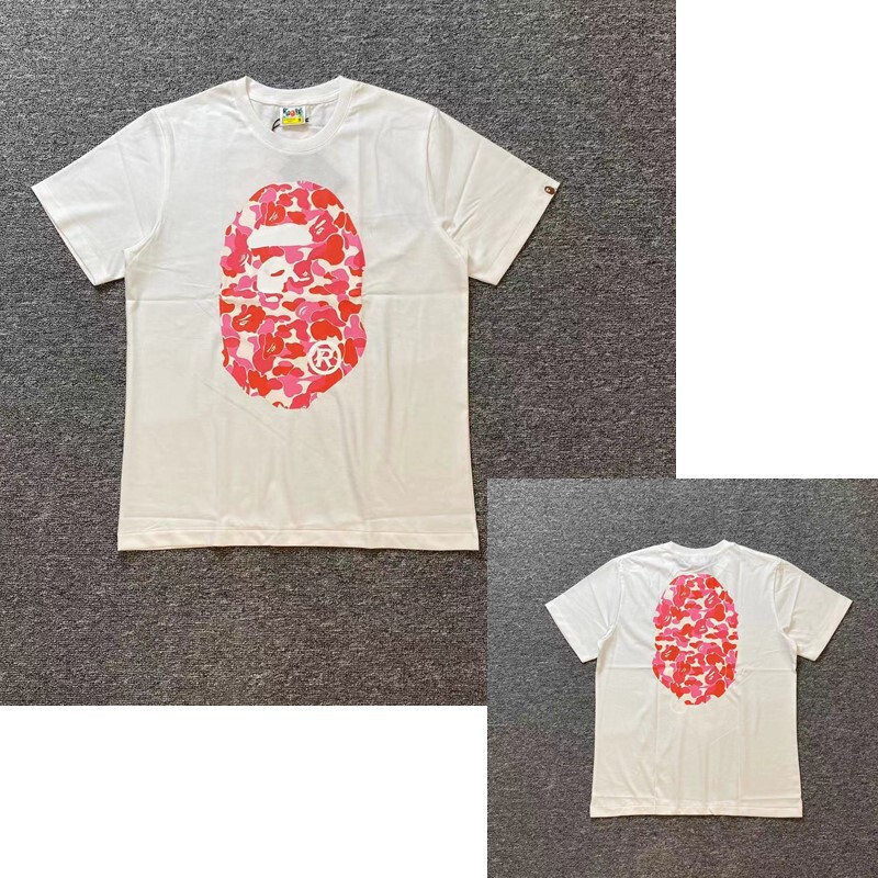 日系潮牌bape半袖寝猿迷彩猿人頭プリント夏tシャツカップルカジュアルスポーツ半袖ショートT|undefined