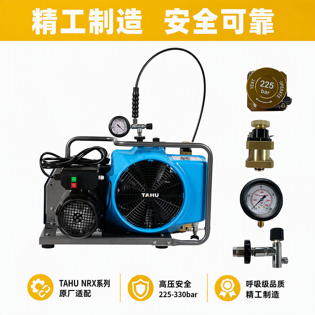 适用BAUER呼吸空压机配件安全阀压力表充气管高压软管充气泵耗材