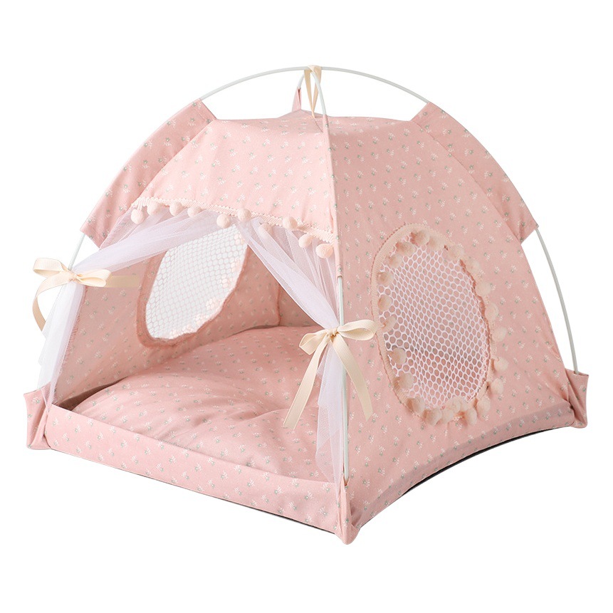 Amazon gato nido perrera verano semi-cerrado estera plegable al aire libre tienda de mascotas suministros