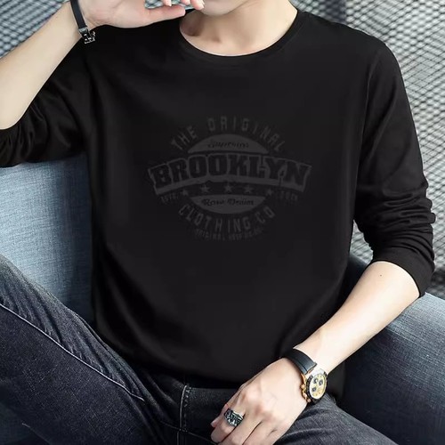 Autumn Long-Sleeve T-Shirt for Men - Trendy, Cool, and Versatile Casual T-Shirt for Youth Students with Print - Base Layer T-Shirt