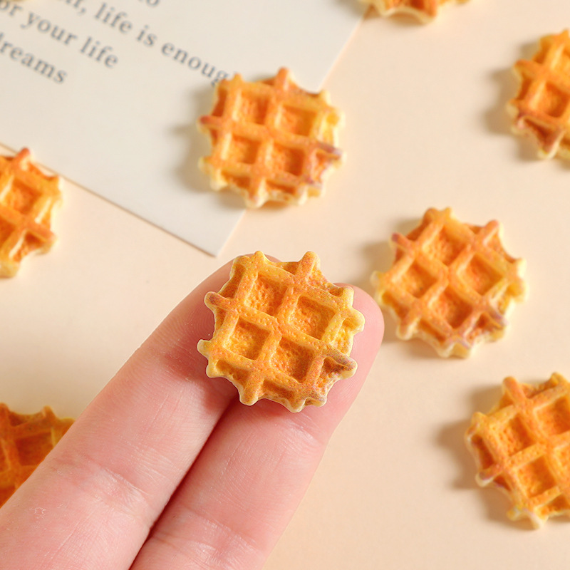 模擬ミニチュアワッフル食品おもちゃ樹脂小物アクセサリー diy クリーム接着剤カップ冷蔵庫マグネット下駄バックルアクセサリー|undefined