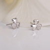 Silver fashionable earrings, wholesale, Korean style