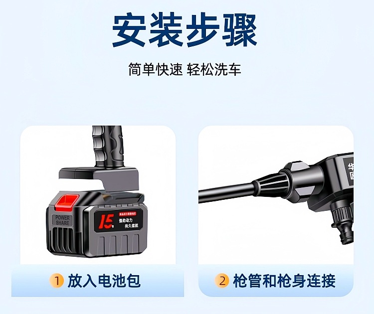 2025 new household wireless car washing machine electric powerful cleaning water gun high pressure water gun high pressure car washing spray gun