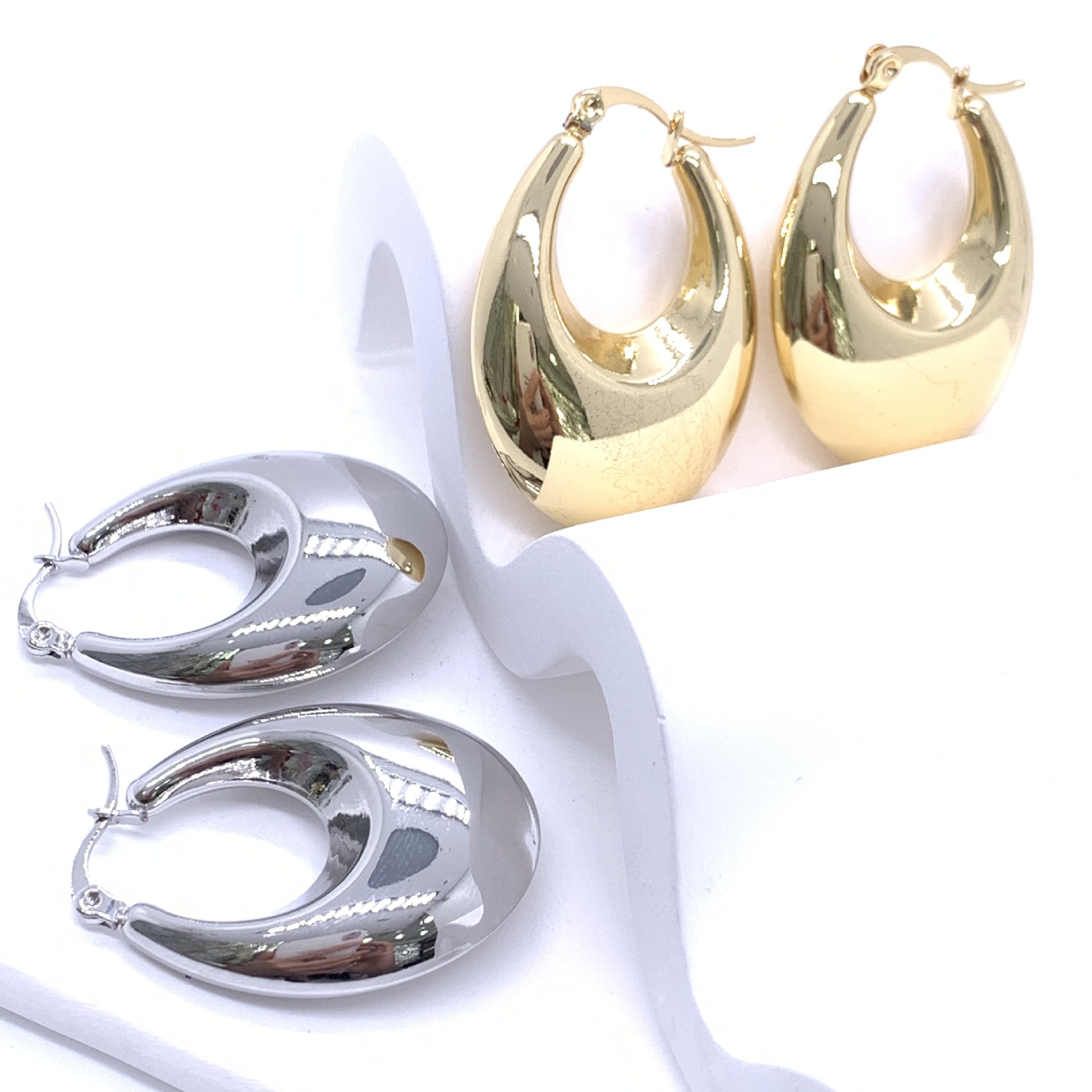 1 Pair Ig Style U Shape Plating Stainless Steel Earrings display picture 2