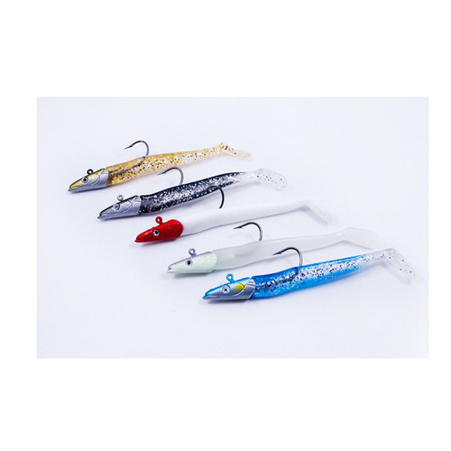 Lead head soft lure, sinking lead head lure, 5-color fish bait, fishing hook soft bait, lure fishing night light fishing gear wholesale