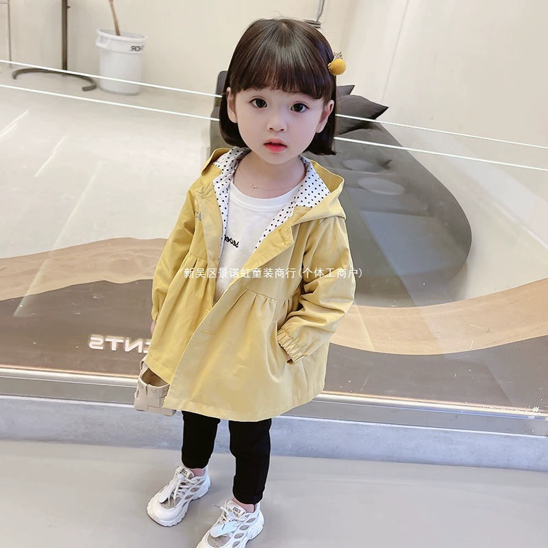 Верхняя одежда для маленьких девочек, осенне-зимняя ветровка с капюшоном для девочек, новинка 2023 года, стильный милый топ принцессы, детская осенняя одежда