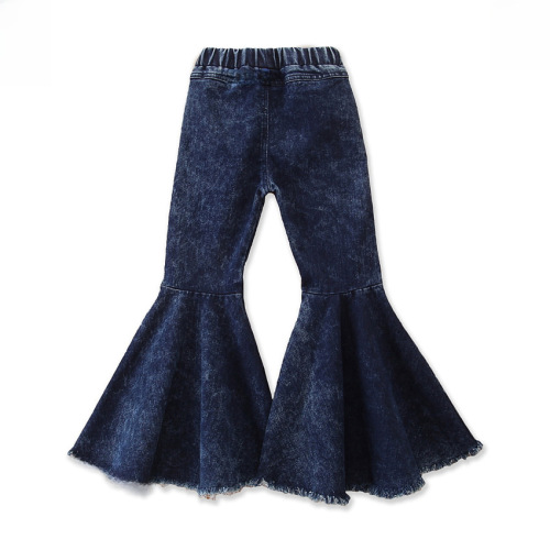 SAMGAMI BABY Cross-Border Children's Clothing Summer Stylish Girls' Washed Denim Jeans Children's Versatile Bell Bottom Pants