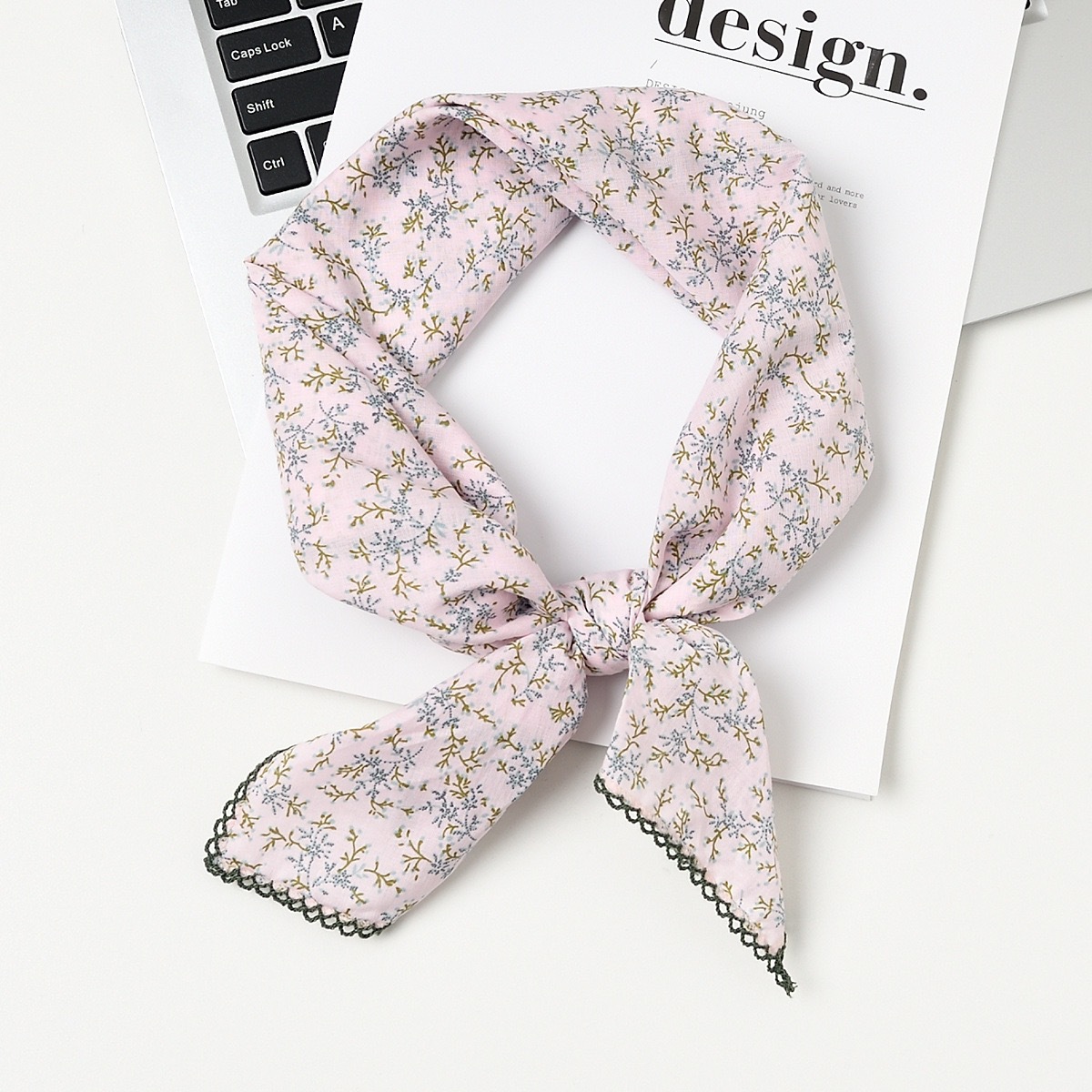 70 코튼 스퀘어 타올-샤오샹 블루 플라워 핑크