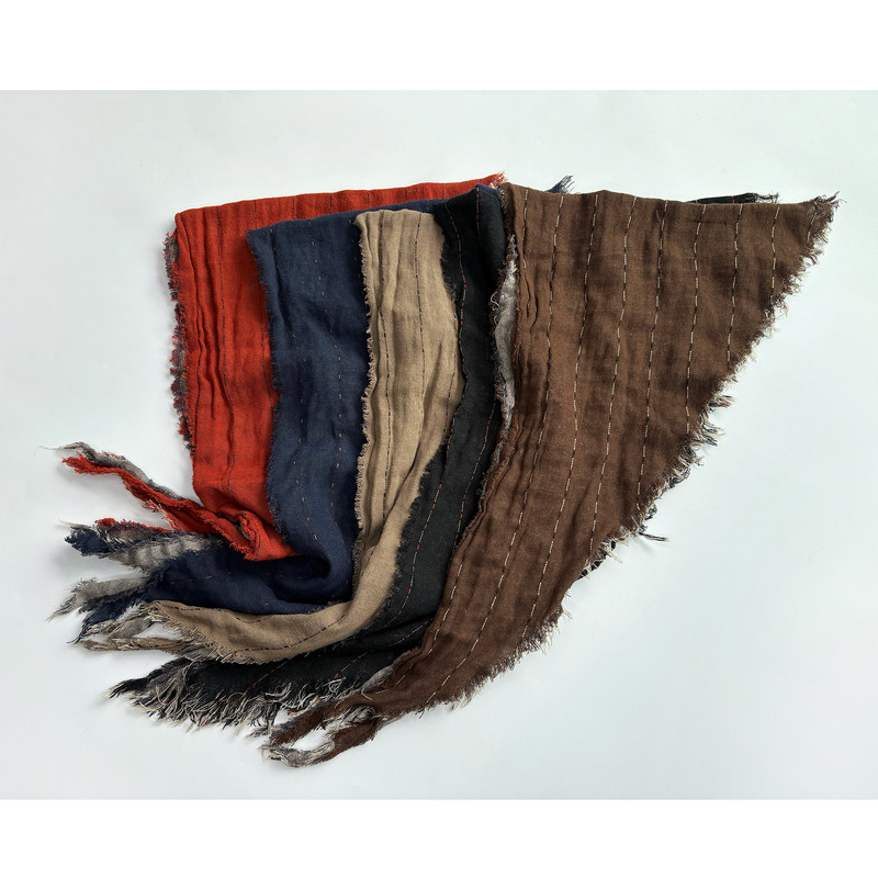 Desert Style Retro Frayed Edge Plaid Cotton and Linen Triangle Scarf for Women, New Artistic Casual Fashion Versatile Decorative Headscarf Desert Style Retro Frayed Edge Plaid Cotton and Linen Triangle Scarf for Women, New Artistic Casual Fashion Versatile Decorative Headscarf