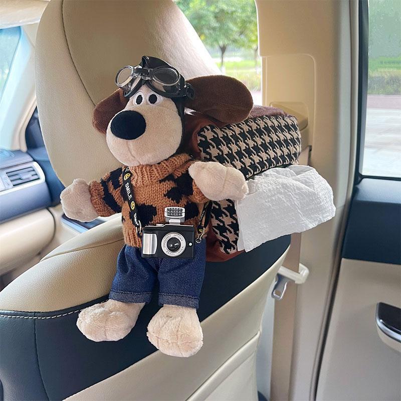 車の装飾は車のティッシュの箱を飾って掛けます。車の犬の感覚が可愛いです。|undefined