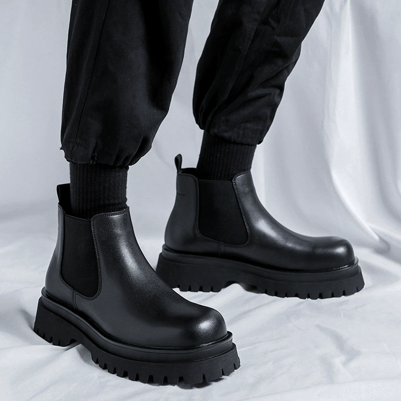 Ботинки Martin, мужские ботинки с высоким берцем в британском стиле, кожаные ботинки челси, мужские Модные мужские ботинки, увеличивающие рост, 182182-R
