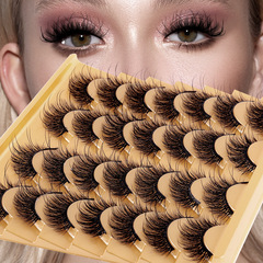 Cross-border 8D 3D Curly Fairy-style False Eyelashes Set of 14 Pairs Curly Simulated Eyelashes Dense Eyelashes Wholesale