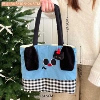 Blue one-shoulder bag, cute doll