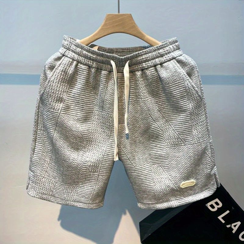 Pantalones cortos de patrón de onda diseño de los hombres sentido nicho casual de cinco puntos pantalones de playa verano marca de moda estadounidense Pantalones deportivos de calle alta