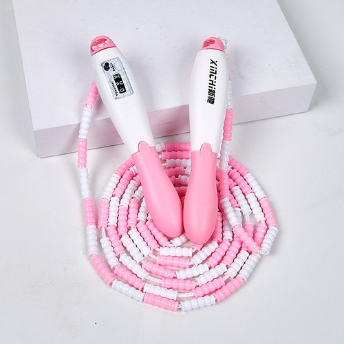 BT8502 counting bamboo section skipping rope, children's sports training skipping rope, examination physical test rope, soft bead section skipping rope, adjustable