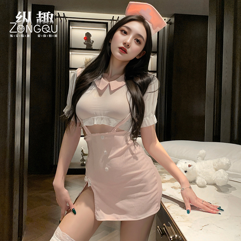 Vertical Fun Sexy Intimates, Sexy Nurse Uniform, Pure Desire and Sweet Suit, Cut Out Passion, No Need to Take Off Uniform, Tempting Women 6456
