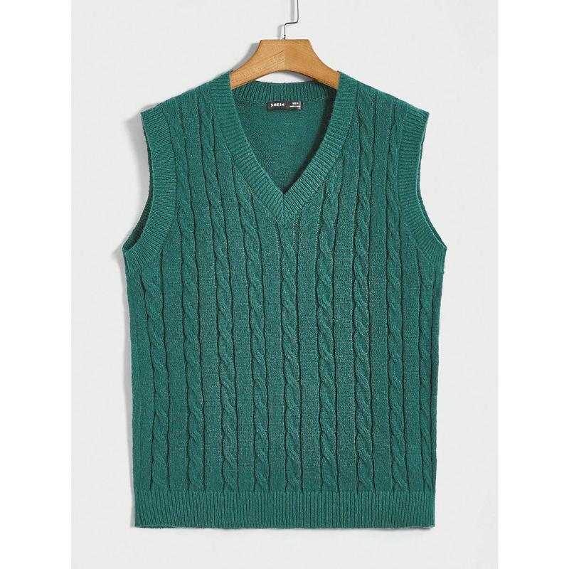 S6661 Dropshipping Aliexpress Amazon Cross-Border New Men's Vest Men's Cable Knit Wool Vest
