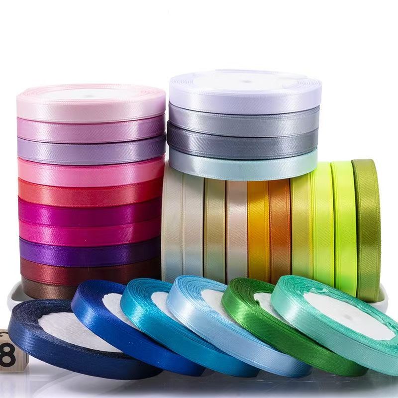1cm satin ribbon for gift wrapping, cake baking, Christmas bows, decorative ribbon, flower packaging 1cm satin ribbon for gift wrapping, cake baking, Christmas bows, decorative ribbon, flower packaging