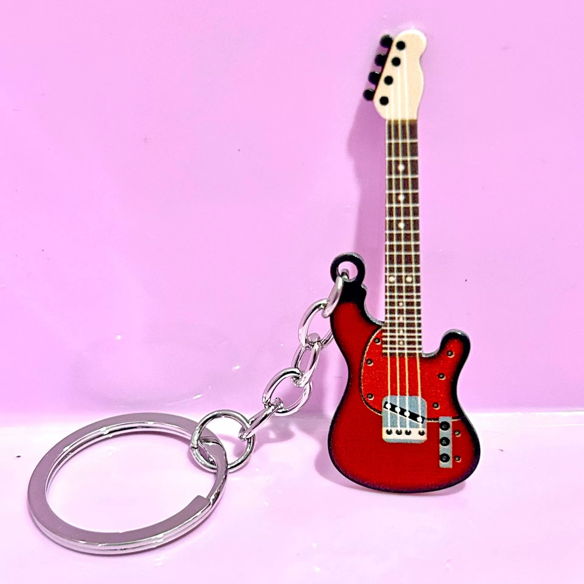 Брелок-ключ guitar, подвеска из нержавеющей стали, стиль хип-хоп/европейский, многоцветный