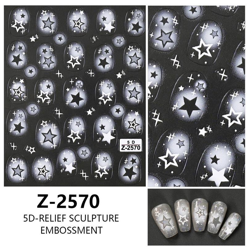 ヨーロッパとアメリカのクリスマスネイルアートステッカー漫画かわいい 5D 立体レリーフステッカー DIY ネイルアートアクセサリー子供のネイルステッカー|undefined