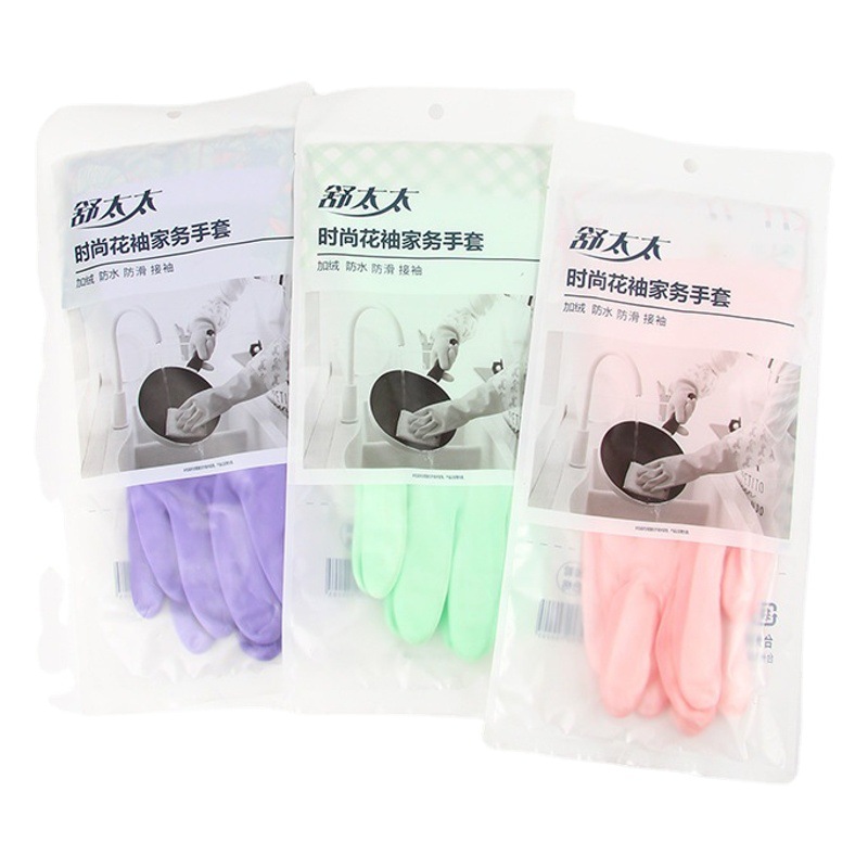 Hogar Polar-forrado de impresión de látex alargado guantes de goma al por mayor