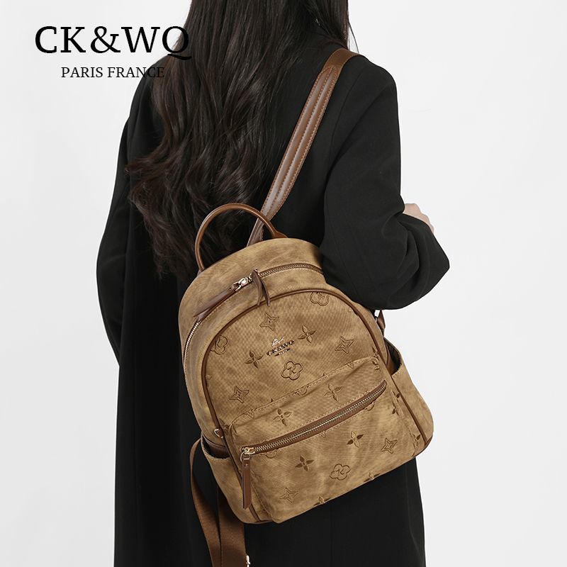 CK&WQ/2026 Spring/Summer New Versatile High-End Casual Backpack Fashionable Large-Capacity Commuting Backpack