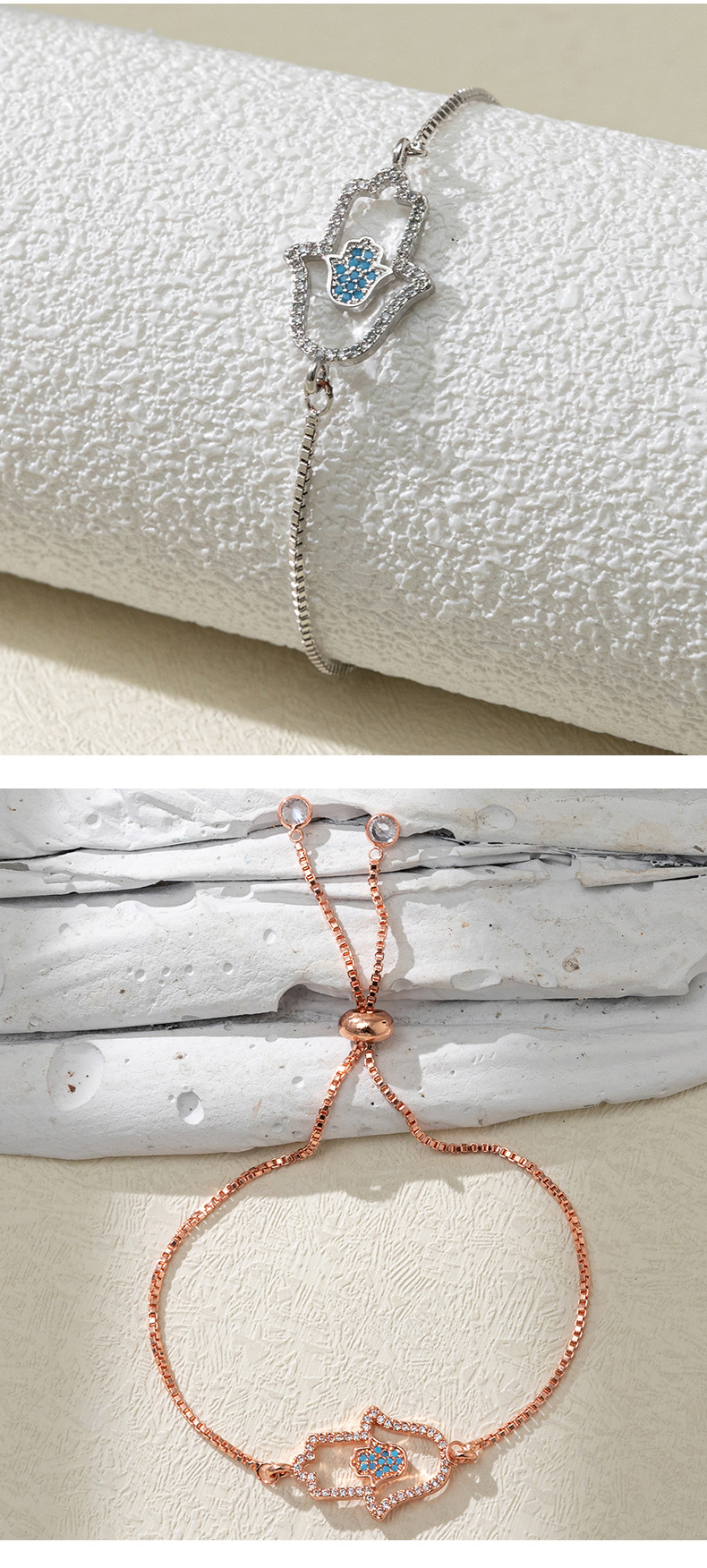 Fashion Eye Copper Inlay Zircon Bracelets 1 Piece