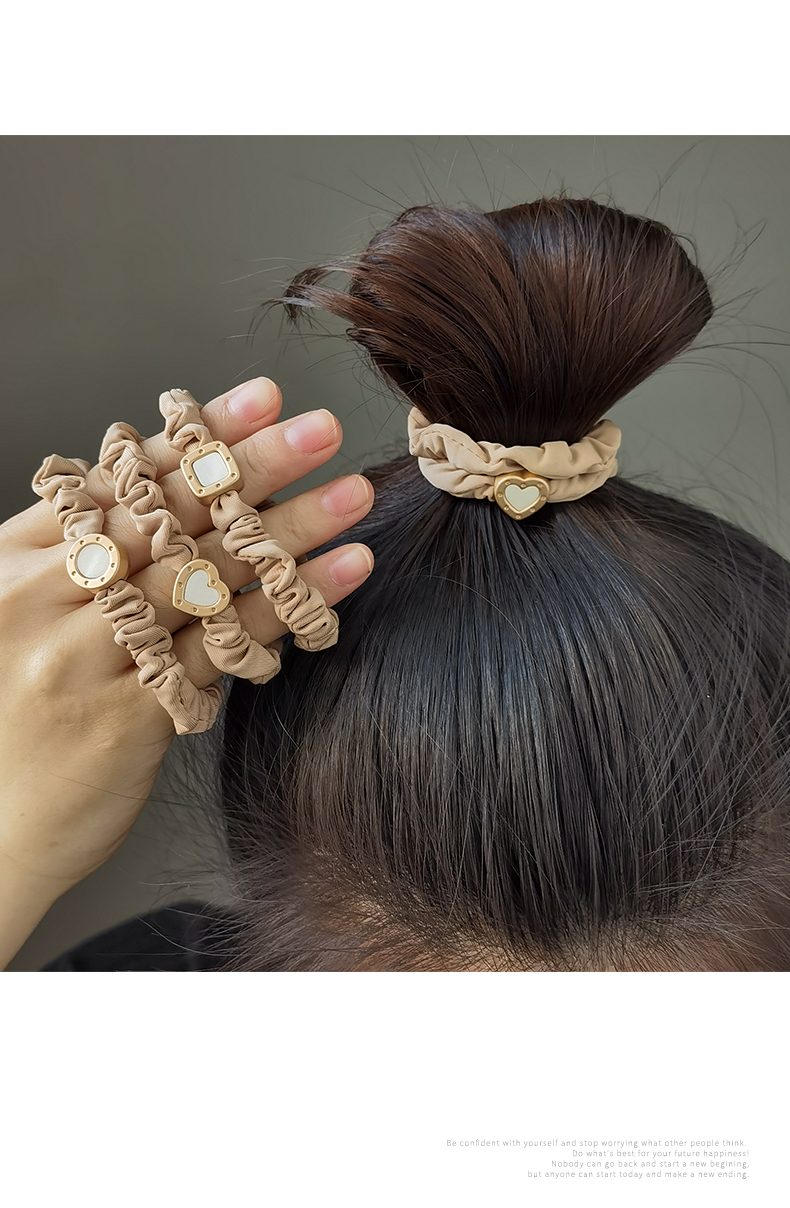 时尚丸子头小肠发圈女高弹力耐用皮筋女扎头发绳头饰简约气质头绳详情8
