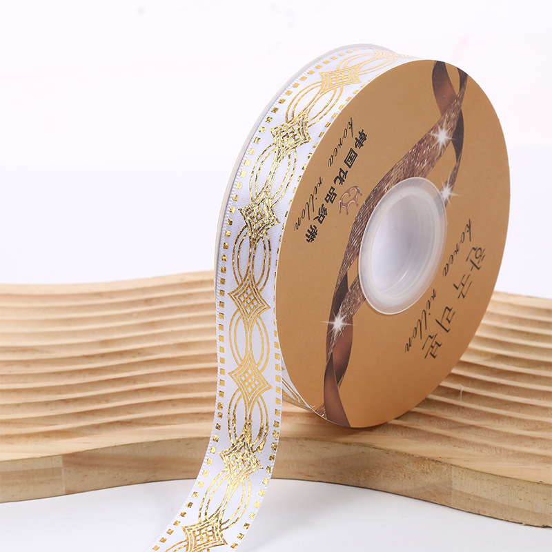 Nuevo estilo hecho a mano cinta láser dorado caja de regalo cinta embalaje cinta arco hecho a mano cinta al por mayor