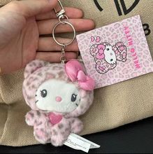 粉色拿铁豹纹小猫钥匙扣包包挂件毛绒玩偶挂饰毛绒玩偶配饰
