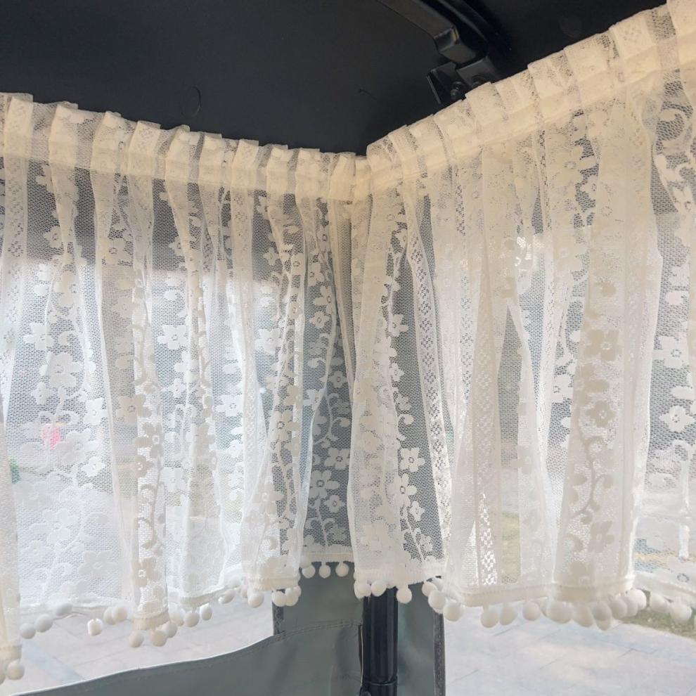 Tricycle sunshade curtain, decorative curtain, short curtain, sheer curtain, lace curtain, sun protection curtain, Velcro style interior modification self-adhesive curtain
