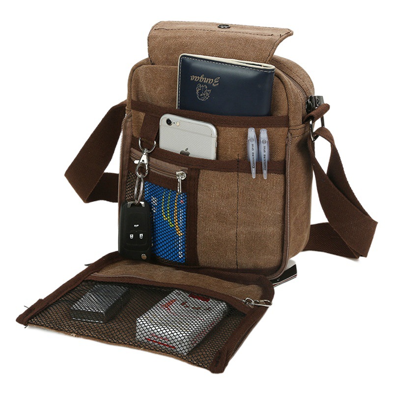 Wholesale men's and women's casual small messenger bag Korean canvas bag Shoulder Bag Men's bag outdoor multi-purpose travel bag trendy