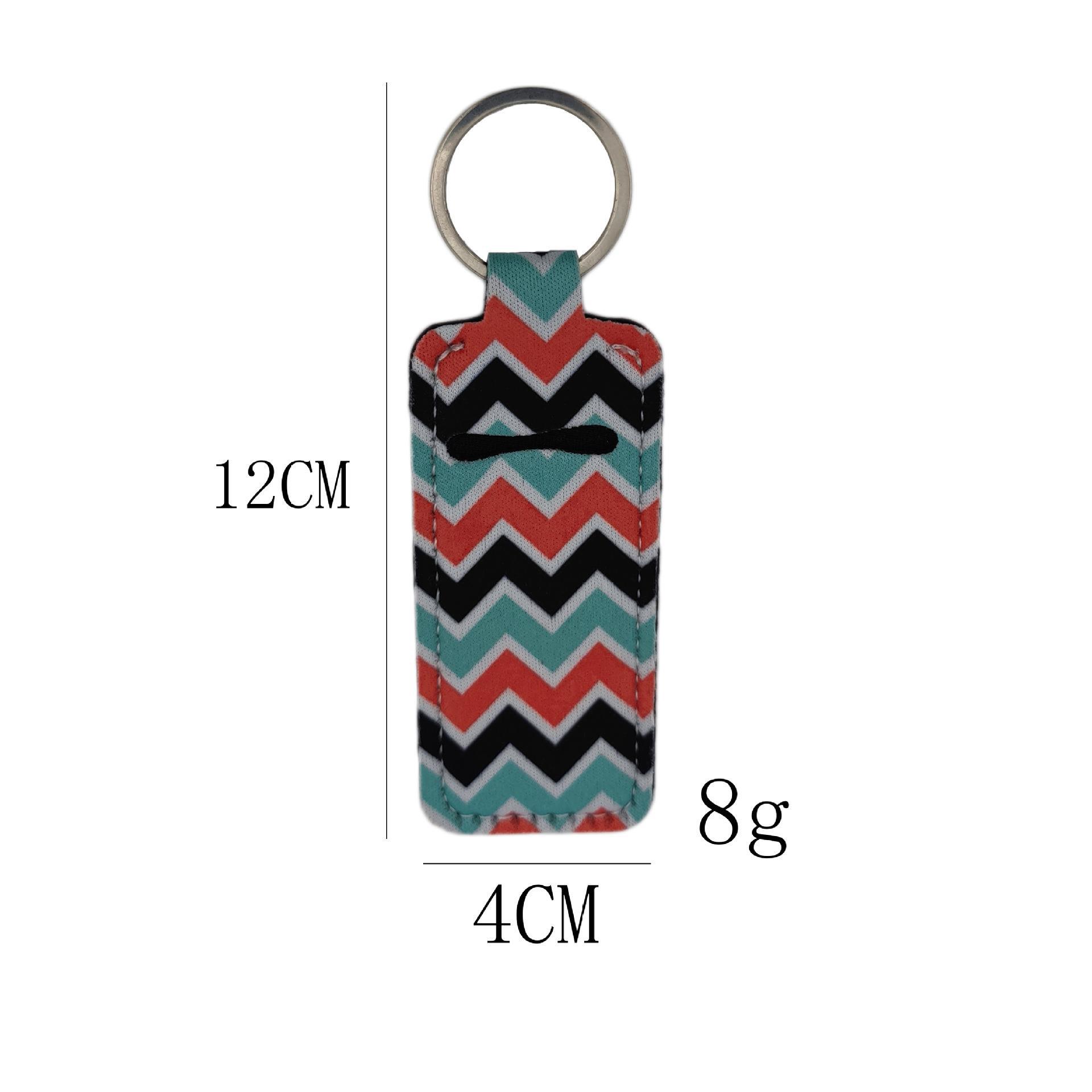 1 Piece Quantity Simple Style Spot Stripe Flower Alloy Nylon Polyester Printing Unisex Bag Pendant Lipstick Cover Keychain