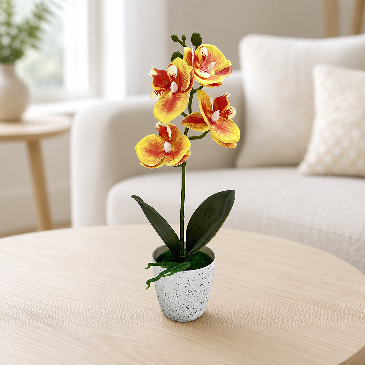 Orquídea mariposa simulación bonsai decoración del hogar verde flor falsa decoración de escritorio de oficina impresión 3D simulación de maceta image 11